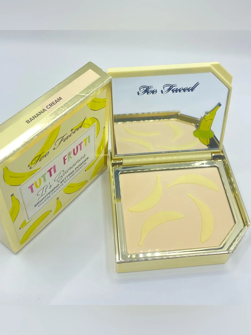 Too Faced Tutti‎ Frutti It's Bananas BANANA CREAM Brightening Setting Powder NIB